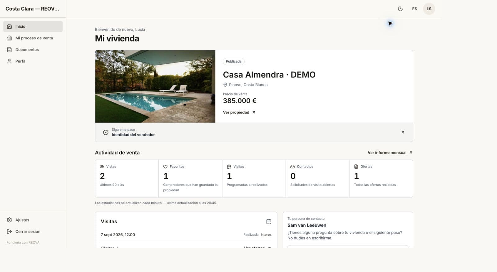 Una actualización mensual clara para tu vendedor